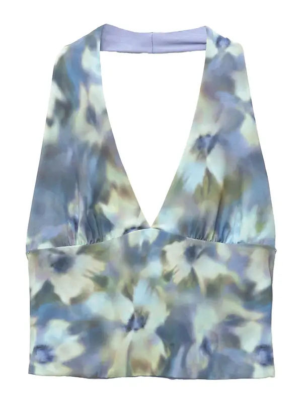 Pull&Bear Pull&Bear Top  safir / pastelno modra / oliva / pastelno zelena