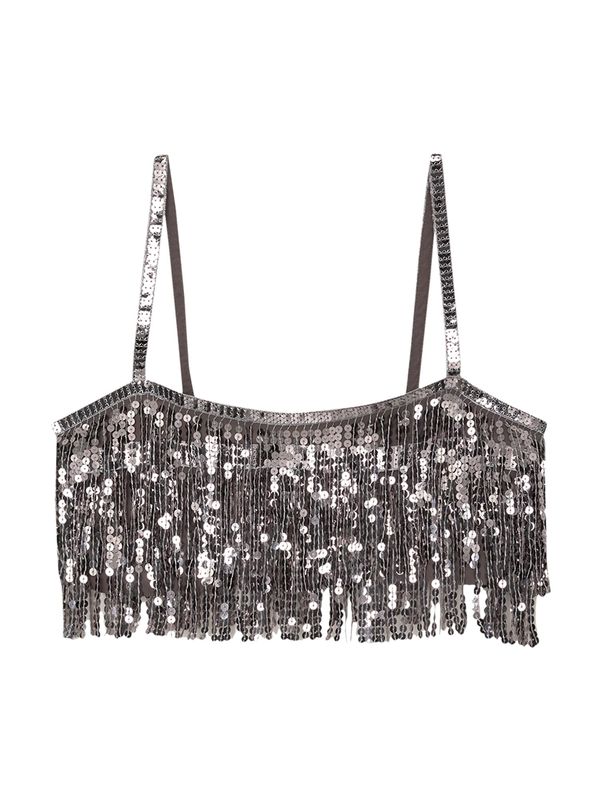 Pull&Bear Pull&Bear Top  siva / srebrna