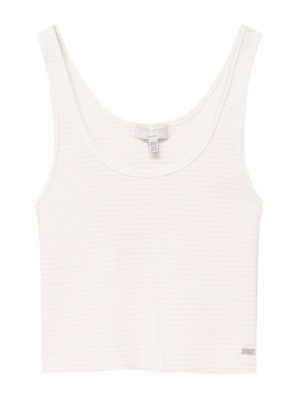 Pull&Bear Pull&Bear Top  svetlo roza / bela