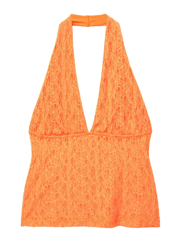 Pull&Bear Pull&Bear Top  temno oranžna