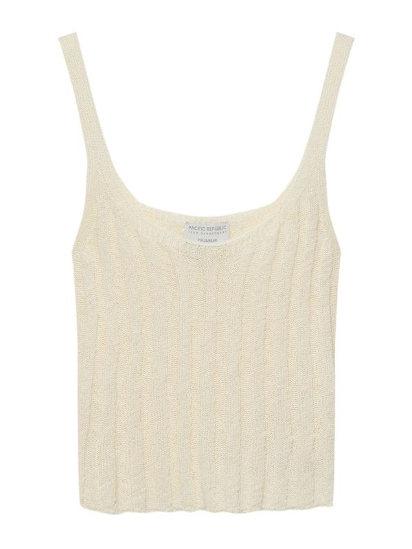 Pull&Bear Pull&Bear Top z naramnicami  ecru