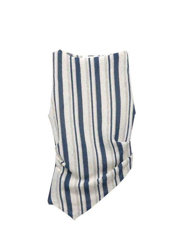 Pull&Bear Pull&Bear Top z naramnicami  safir / svetlo siva / bela