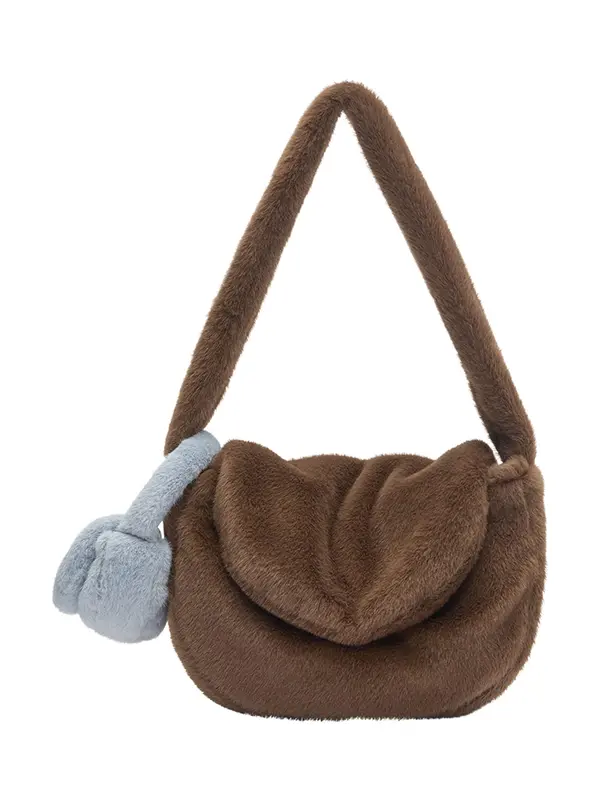 Pull&Bear Pull&Bear Torba za čez ramo 'CHARM'  golobje modra / rjava