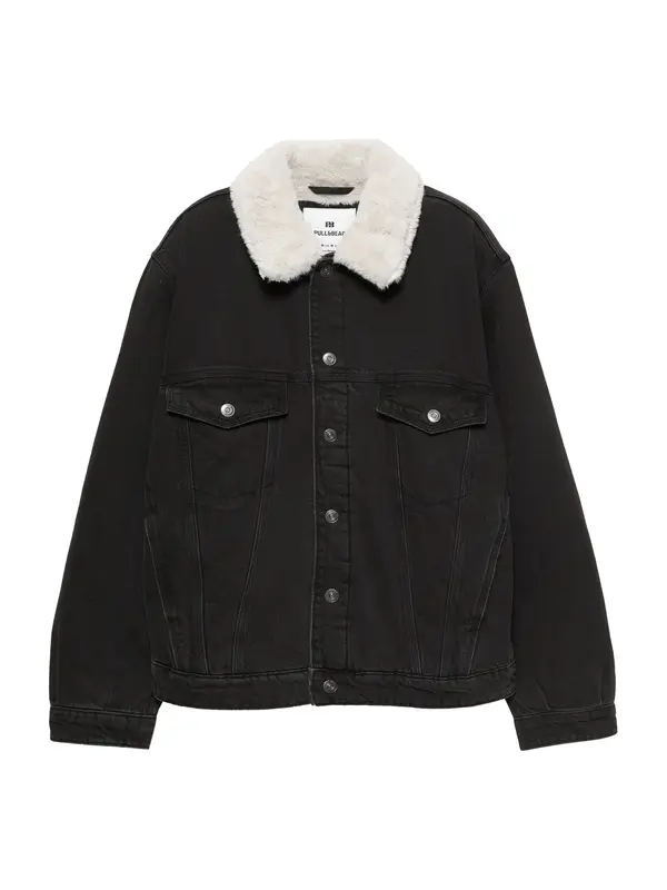 Pull&Bear Pull&Bear Zimska jakna  črn denim