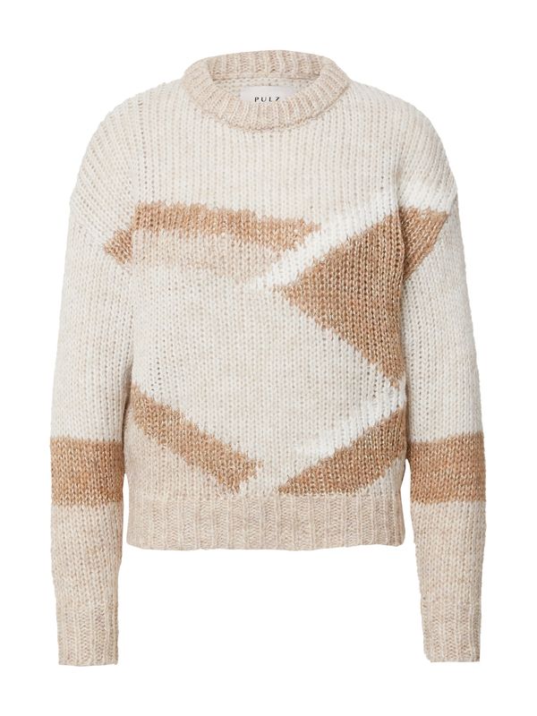 PULZ Jeans PULZ Jeans Pulover 'AVIVA'  bež / kamela / kapučino