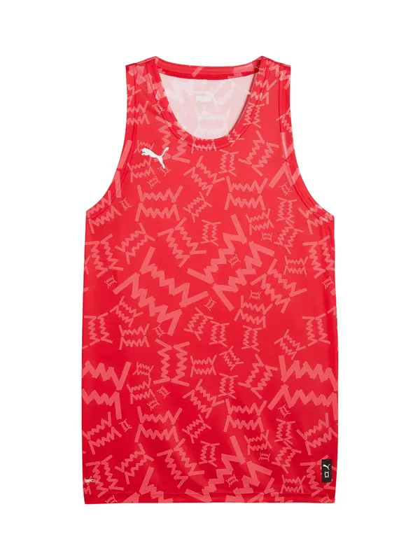 PUMA PUMA Dres 'Teamjaws'  rdeča / melona / črna / bela