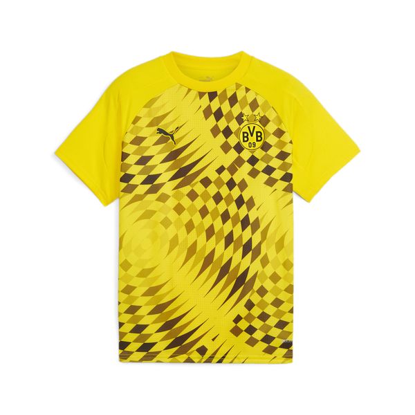 PUMA PUMA Funkcionalna majica 'Borussia Dortmund Prematch'  temno rjava / rumena / črna