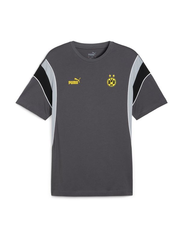 PUMA PUMA Funkcionalna majica 'BVB FtblArchive'  rumena / temno siva / črna