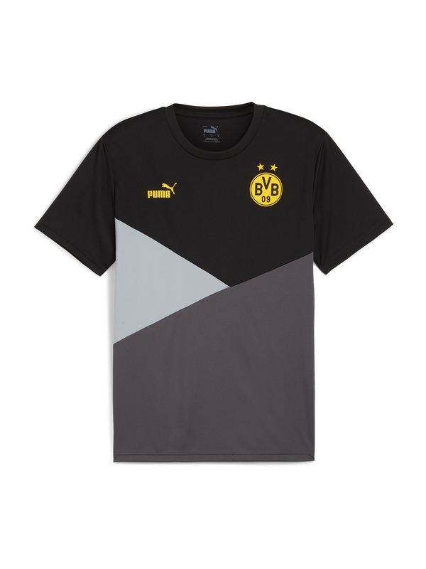 PUMA PUMA Funkcionalna majica 'BVB'  rumena / svetlo siva / temno siva / črna