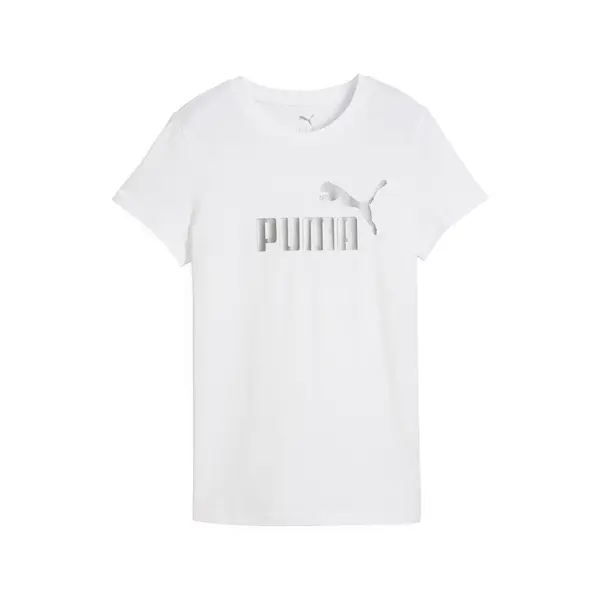 PUMA PUMA Funkcionalna majica 'Ess No. 1'  srebrna / bela