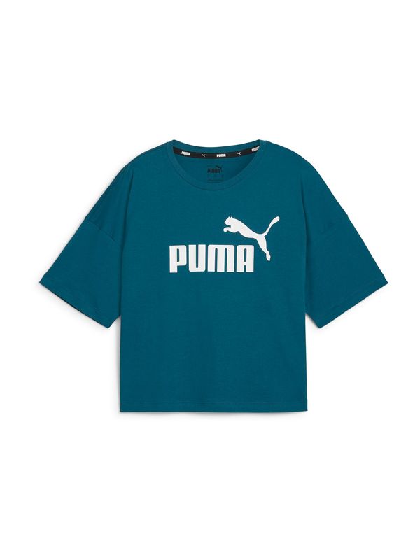 PUMA PUMA Funkcionalna majica 'ESS'  petrol / bela