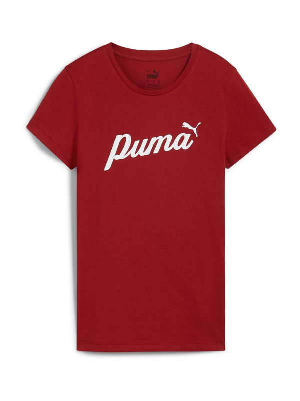 PUMA PUMA Funkcionalna majica 'Ess+'  rubin rdeča / bela