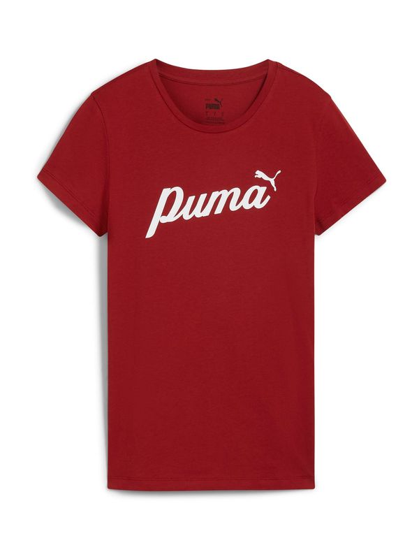 PUMA PUMA Funkcionalna majica 'ESS+'  rubin rdeča / bela