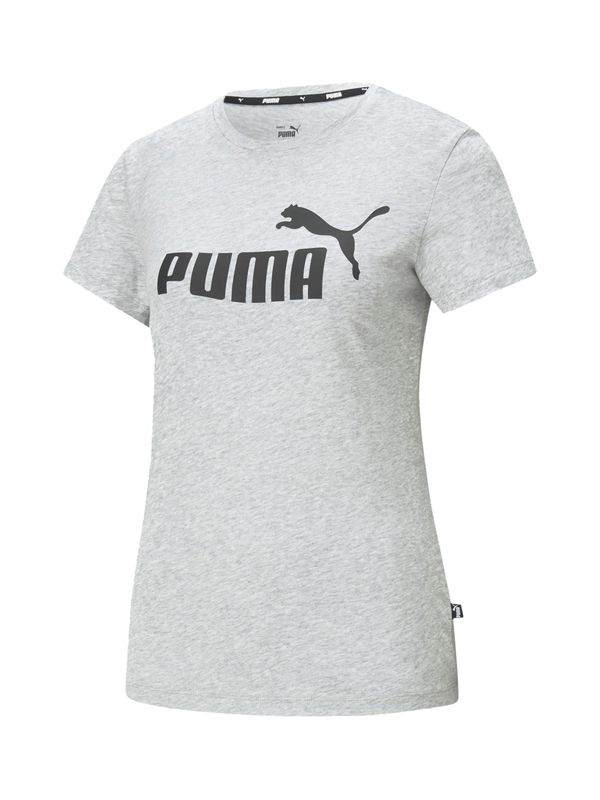 PUMA PUMA Funkcionalna majica 'Essential Logo Tee'  pegasto siva / črna
