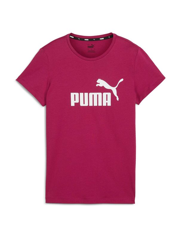 PUMA PUMA Funkcionalna majica 'ESSENTIAL'  temno roza / bela