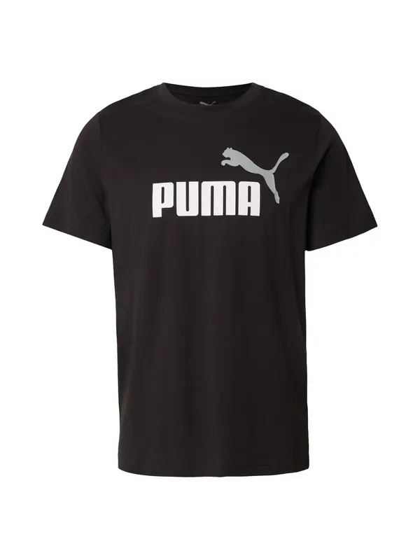 PUMA PUMA Funkcionalna majica 'Essentials No. 1'  svetlo siva / črna / bela