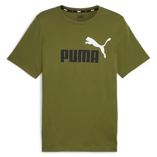 PUMA PUMA Funkcionalna majica 'Essentials'  oliva / črna / bela