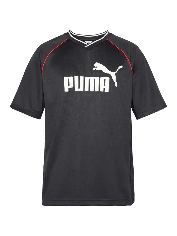 PUMA PUMA Funkcionalna majica 'Essentials'  rdeča / črna / bela