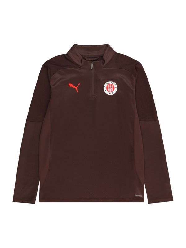 PUMA PUMA Funkcionalna majica 'FCSP'  čokolada / rdeča / bela