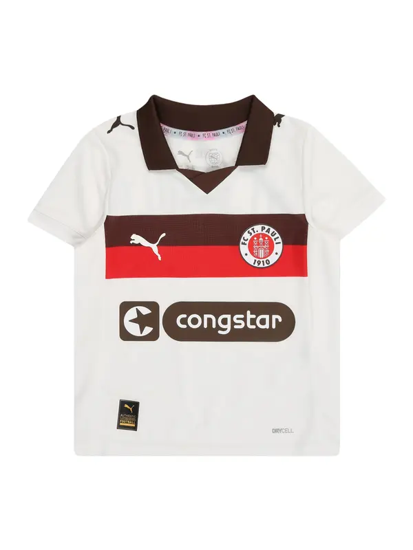 PUMA PUMA Funkcionalna majica 'FCSP'  kostanj rjava / živo rdeča / bela