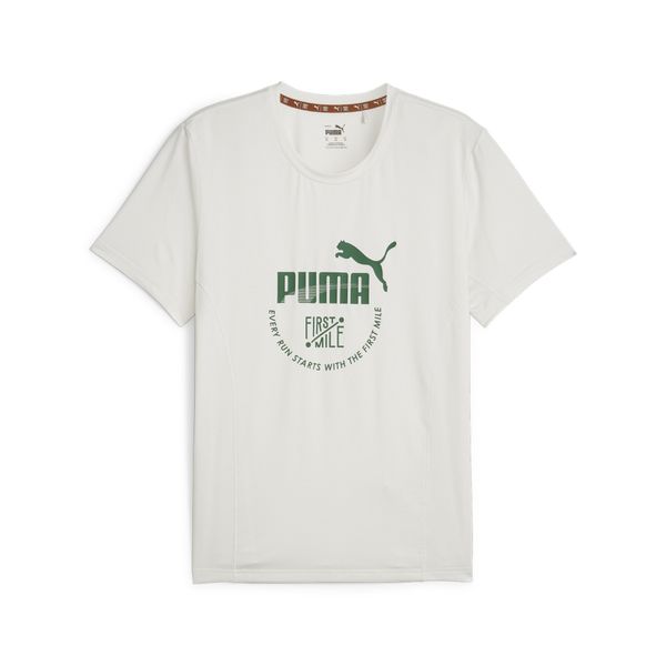 PUMA PUMA Funkcionalna majica 'First Mile'  svetlo siva / zelena