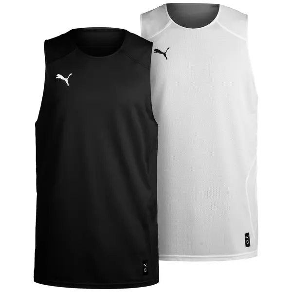 PUMA PUMA Funkcionalna majica 'Hoops Team Reverse'  črna / bela