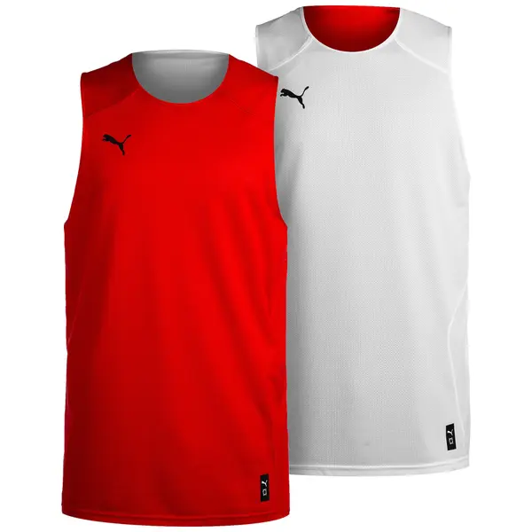 PUMA PUMA Funkcionalna majica 'Hoops Team Reverse'  rdeča / črna / bela