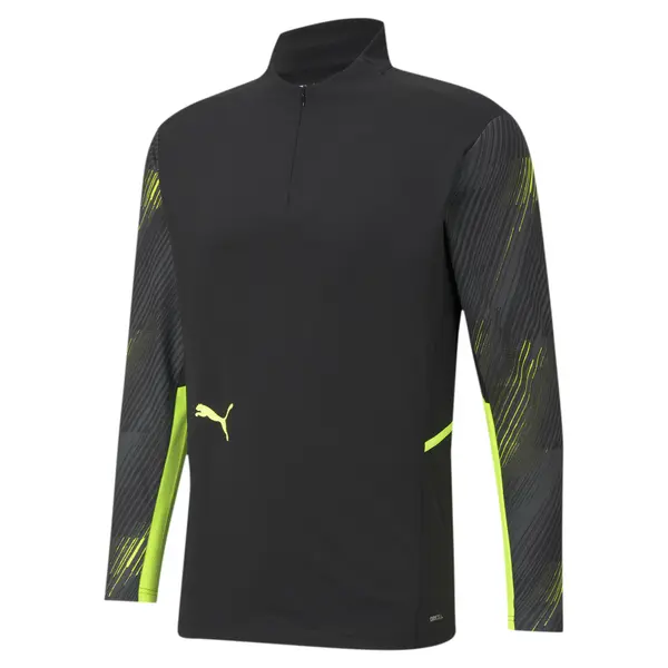 PUMA PUMA Funkcionalna majica 'Individual Cup'  neonsko rumena / črna
