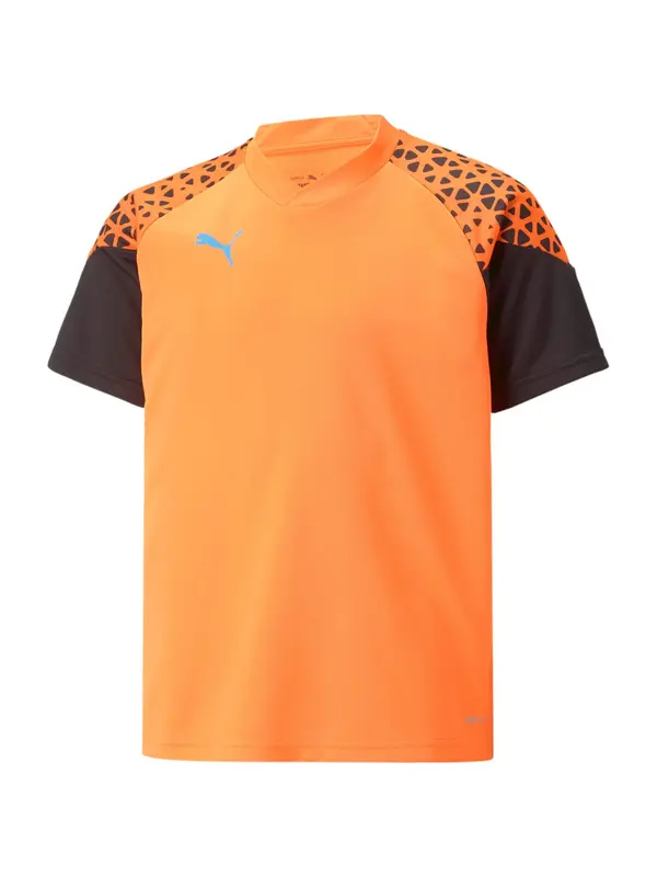 PUMA PUMA Funkcionalna majica 'Individual Cup'  srebrno-siva / oranžna / črna