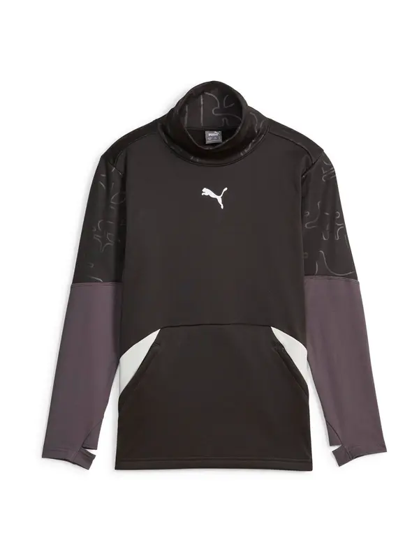 PUMA PUMA Funkcionalna majica 'Individual'  jajčevec / črna / bela