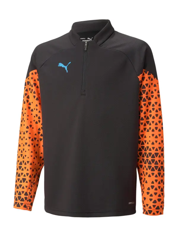 PUMA PUMA Funkcionalna majica  svetlo modra / oranžna / črna