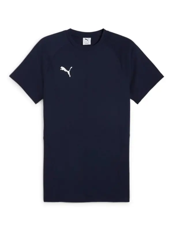 PUMA PUMA Funkcionalna majica 'TeamEvostripe'  temno modra / bela