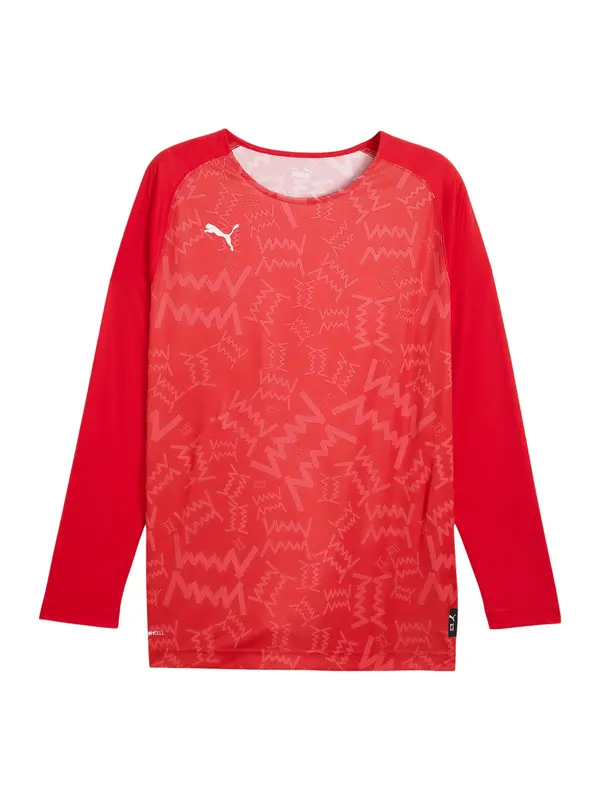 PUMA PUMA Funkcionalna majica 'Teamjaws'  rdeča / melona / črna / bela