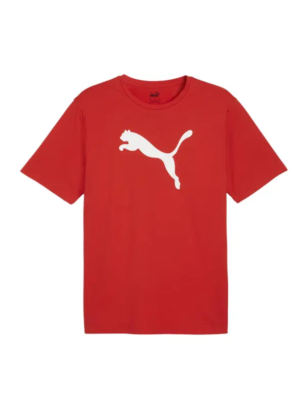 PUMA PUMA Funkcionalna majica 'TeamRISE'  rdeča / bela