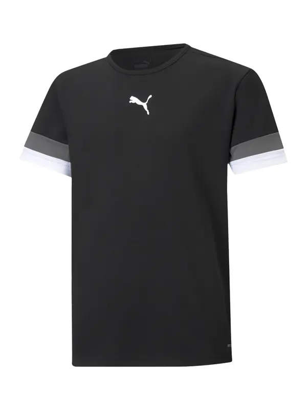 PUMA PUMA Funkcionalna majica 'TeamRise'  siva / črna / bela