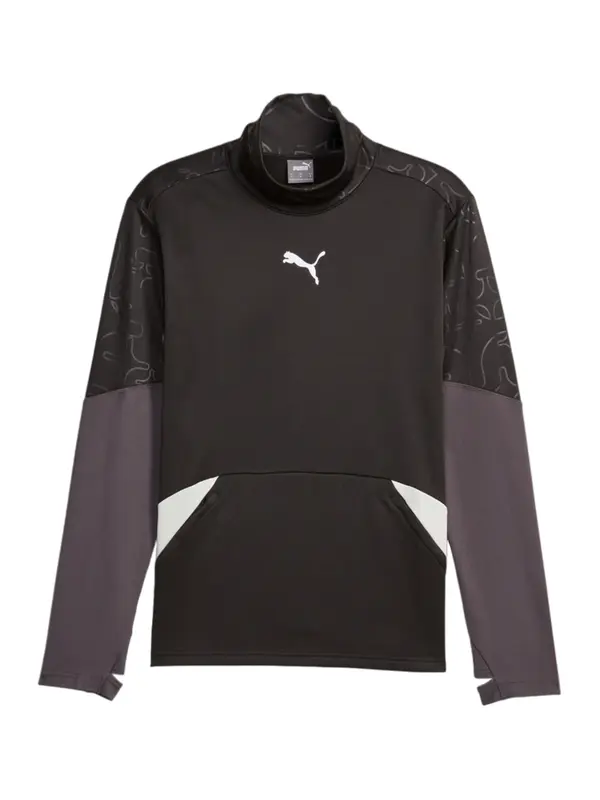 PUMA PUMA Funkcionalna majica  temno siva / črna / bela