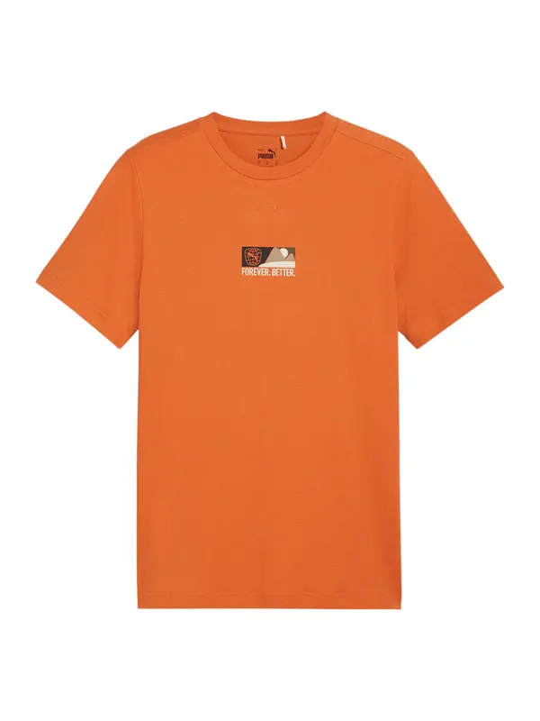 PUMA PUMA Funkcionalna majica  temno siva / temno oranžna / črna / bela