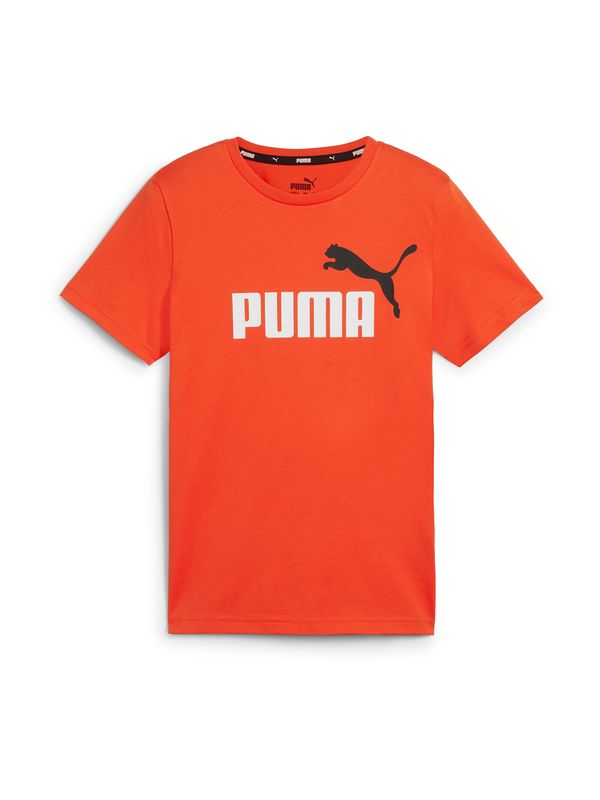 PUMA PUMA Majica 'ESS+ 2 Col'  oranžno rdeča / črna / bela