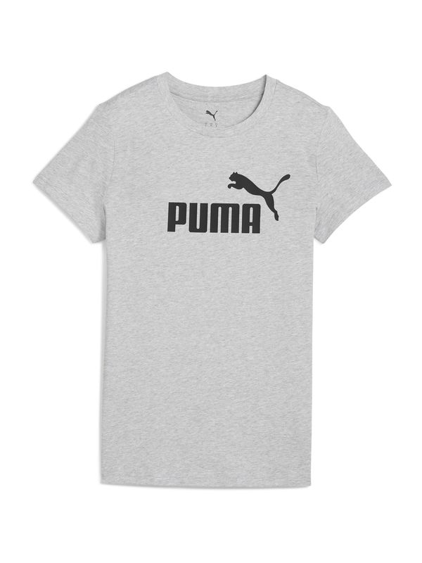 PUMA PUMA Majica 'ESS No. 1'  pegasto siva / črna