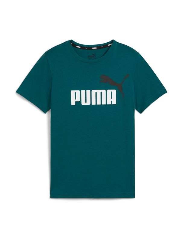 PUMA PUMA Majica 'ESS+'  smaragd / črna / bela