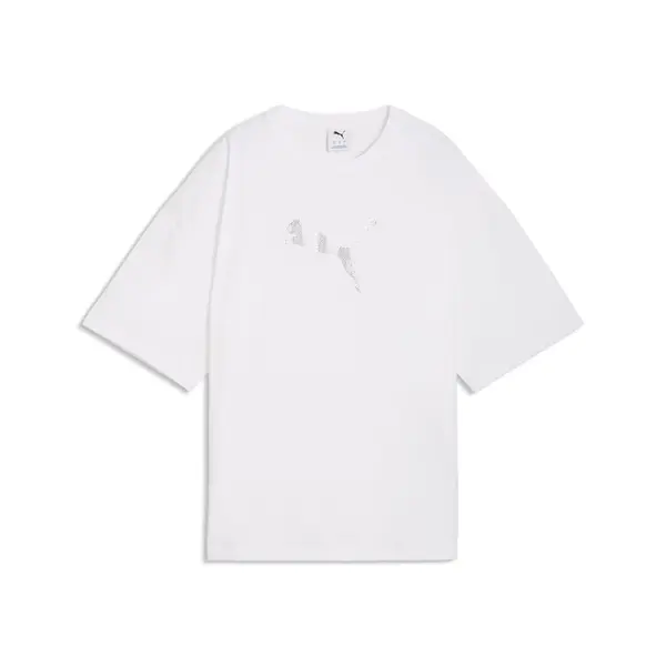 PUMA PUMA Majica 'Essentials'  srebrna / bela
