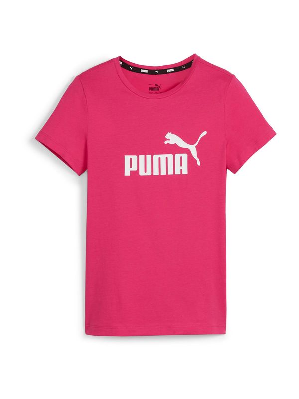 PUMA PUMA Majica 'Essentials'  temno roza / bela
