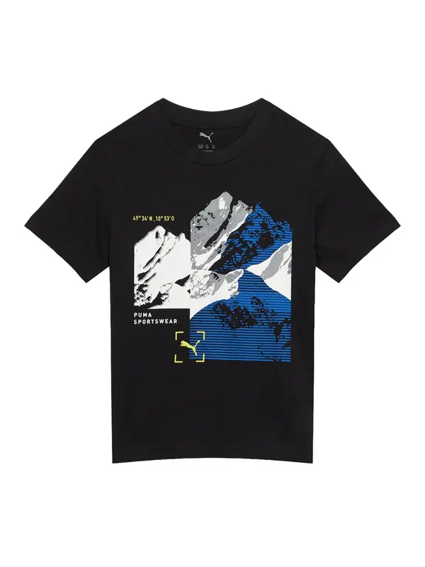 PUMA PUMA Majica 'Mountain'  modra / siva / črna / bela