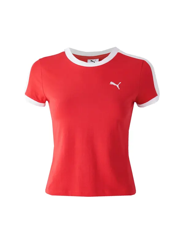 PUMA PUMA Majica 'T7'  živo rdeča / bela
