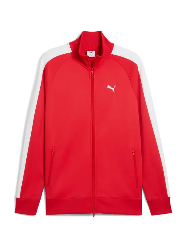 PUMA PUMA Športna jakna 'T7 ALWAYS ON'  rdeča / bela