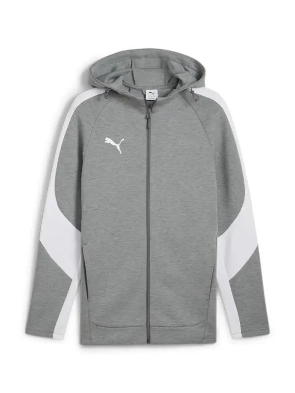 PUMA PUMA Športna jopa na zadrgo  siva / bela