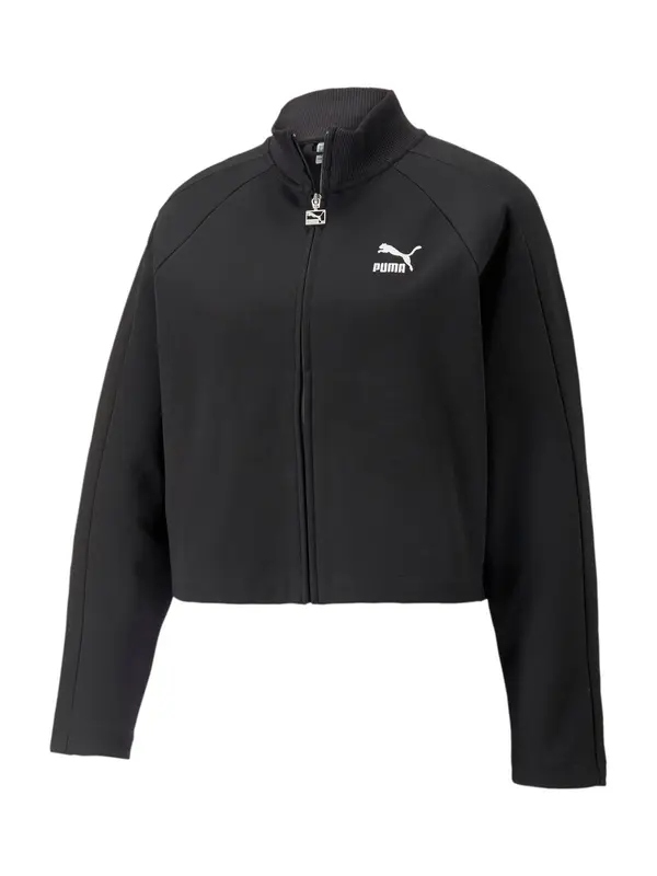 PUMA PUMA Športna jopa na zadrgo 'T7'  črna / bela