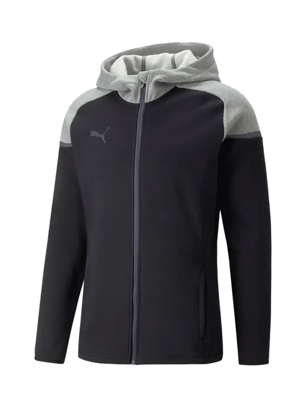 PUMA PUMA Športna jopa na zadrgo 'TeamCUP'  siva / temno siva / črna