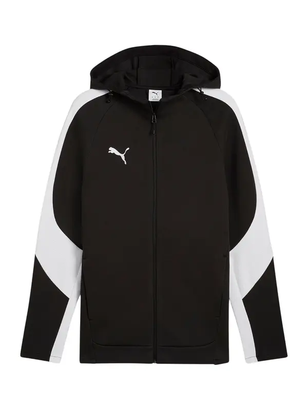 PUMA PUMA Športna jopa na zadrgo 'TeamEvostripe'  črna / bela