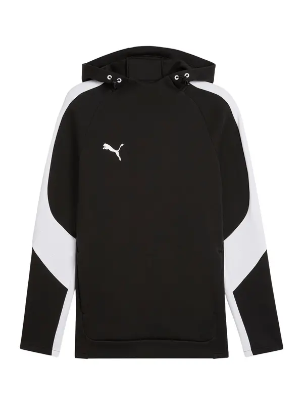 PUMA PUMA Športna majica 'TeamEvostripe'  črna / bela
